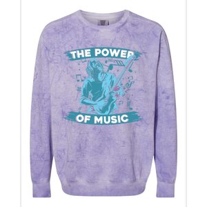 Music Teacher School Professor Musical Gift The Power Of Music Great Gift Colorblast Crewneck Sweatshirt