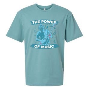 Music Teacher School Professor Musical Gift The Power Of Music Great Gift Sueded Cloud Jersey T-Shirt