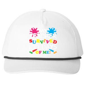 My Teacher Survived 100 Days Of Me Happy 100th Day School Gift Snapback Five-Panel Rope Hat