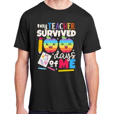 My Teacher Survived 100 Days Of Me In School Funny Students Gift Adult ChromaSoft Performance T-Shirt