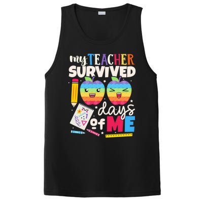 My Teacher Survived 100 Days Of Me In School Funny Students Gift PosiCharge Competitor Tank