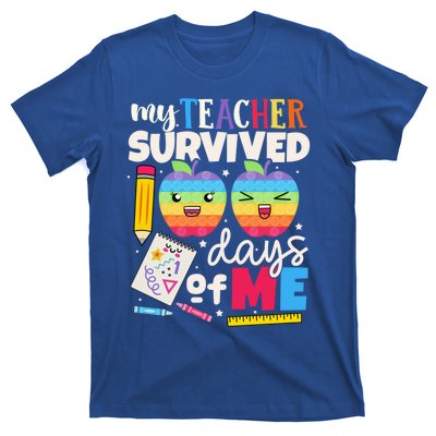 My Teacher Survived 100 Days Of Me In School Funny Students Gift T-Shirt