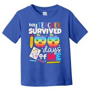 My Teacher Survived 100 Days Of Me In School Funny Students Gift Toddler T-Shirt