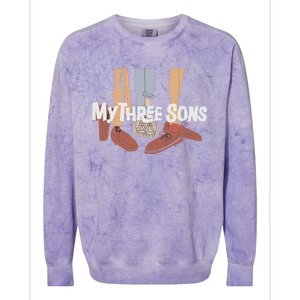 My Three Sons Shoes Retro Lover Gift Colorblast Crewneck Sweatshirt