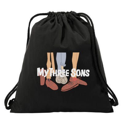 My Three Sons Shoes Retro Lover Gift Drawstring Bag