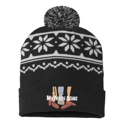 My Three Sons Shoes Retro Lover Gift USA-Made Snowflake Beanie