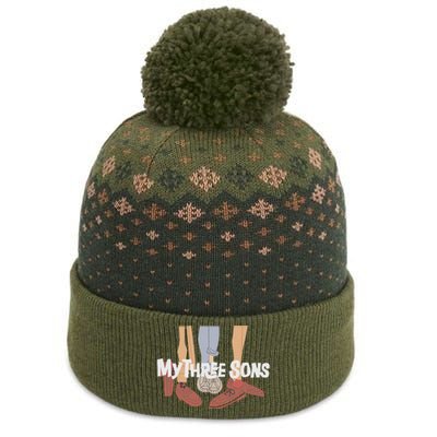 My Three Sons Shoes Retro Lover Gift The Baniff Cuffed Pom Beanie