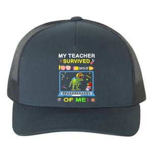 My Teacher Survived 100 Days Of Me School Dinosaur Gift Yupoong Adult 5-Panel Trucker Hat