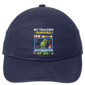 My Teacher Survived 100 Days Of Me School Dinosaur Gift 7-Panel Snapback Hat