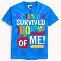 My Teacher Survived 100 Days Of Me Funny Kindergarten Gift Kids Tie-Dye T-Shirt