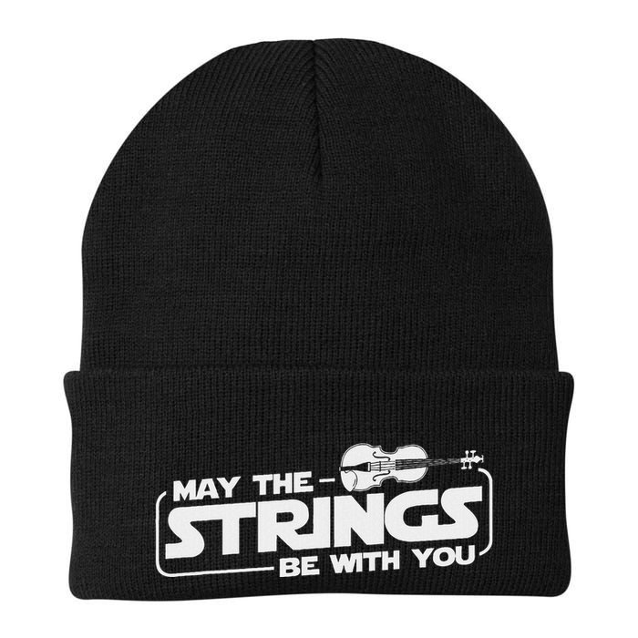 May The Strings Be With You Violinist Violin Player Knit Cap Winter Beanie