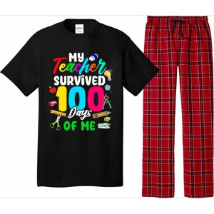 My Teacher Survived 100 Days Of Me School Cute Gift Pajama Set