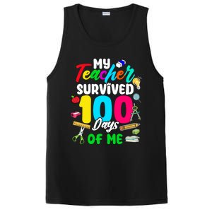 My Teacher Survived 100 Days Of Me School Cute Gift PosiCharge Competitor Tank