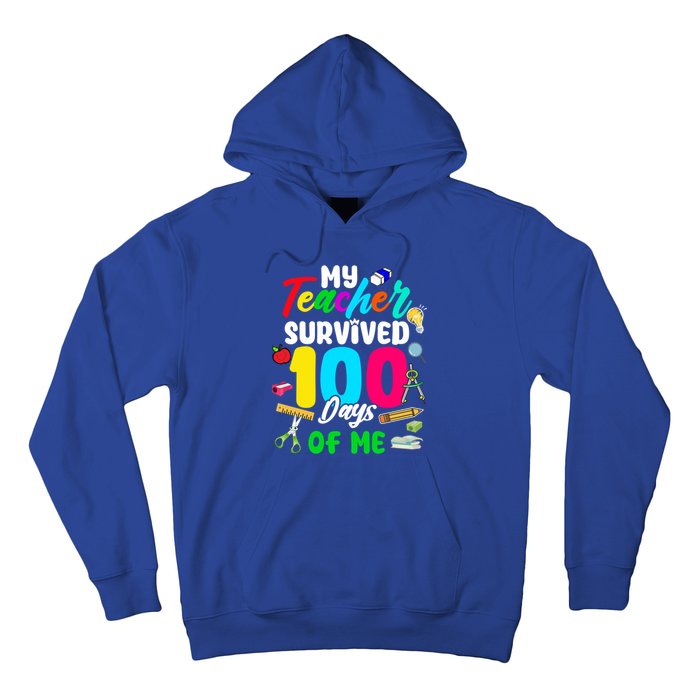 My Teacher Survived 100 Days Of Me School Cute Gift Hoodie