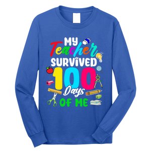 My Teacher Survived 100 Days Of Me School Cute Gift Long Sleeve Shirt