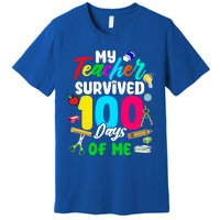 My Teacher Survived 100 Days Of Me School Cute Gift Premium T-Shirt