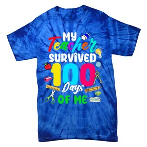 My Teacher Survived 100 Days Of Me School Cute Gift Tie-Dye T-Shirt