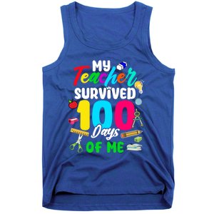 My Teacher Survived 100 Days Of Me School Cute Gift Tank Top