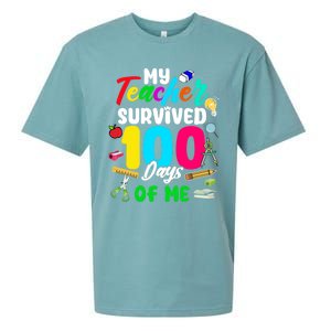 My Teacher Survived 100 Days Of Me School Cute Gift Sueded Cloud Jersey T-Shirt