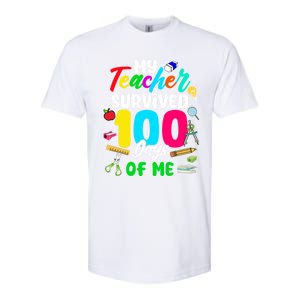 My Teacher Survived 100 Days Of Me School Cute Gift Softstyle CVC T-Shirt