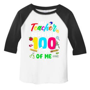 My Teacher Survived 100 Days Of Me School Cute Gift Toddler Fine Jersey T-Shirt