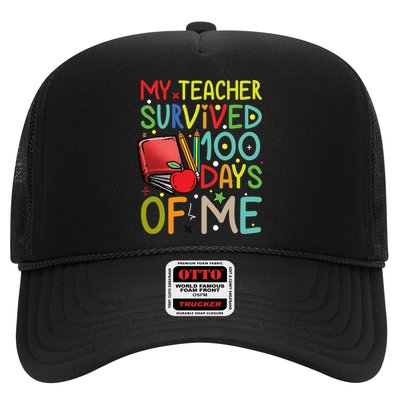 My Teacher Survived 100 Days Of Me Funny School Great Gift Trucker Hat