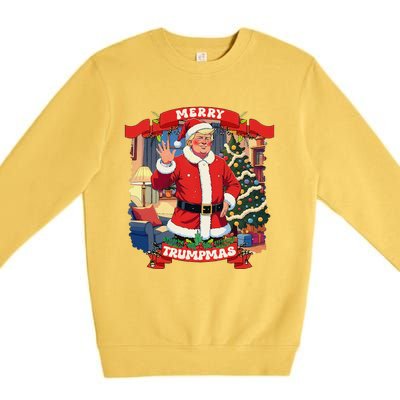 Merry Trumpmas Santa Trumpchristmas Pajamas Funny Premium Crewneck Sweatshirt