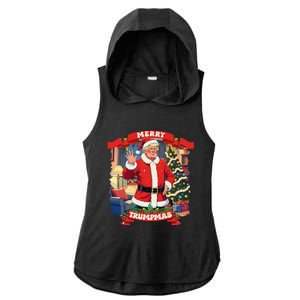 Merry Trumpmas Santa Trumpchristmas Pajamas Funny Ladies PosiCharge Tri-Blend Wicking Draft Hoodie Tank