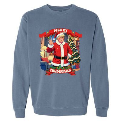 Merry Trumpmas Santa Trumpchristmas Pajamas Funny Garment-Dyed Sweatshirt