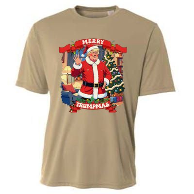 Merry Trumpmas Santa Trumpchristmas Pajamas Funny Cooling Performance Crew T-Shirt