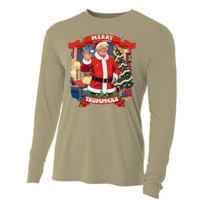 Merry Trumpmas Santa Trumpchristmas Pajamas Funny Cooling Performance Long Sleeve Crew