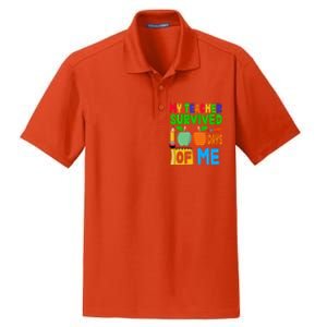 My Teacher Survived 100 Days Of Me Gift Teachers Students Gift Dry Zone Grid Polo