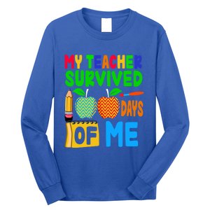 My Teacher Survived 100 Days Of Me Gift Teachers Students Gift Long Sleeve Shirt