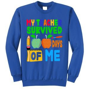 My Teacher Survived 100 Days Of Me Gift Teachers Students Gift Sweatshirt