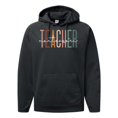 Montessori Teacher Squad School Worker Appreciation Performance Fleece Hoodie