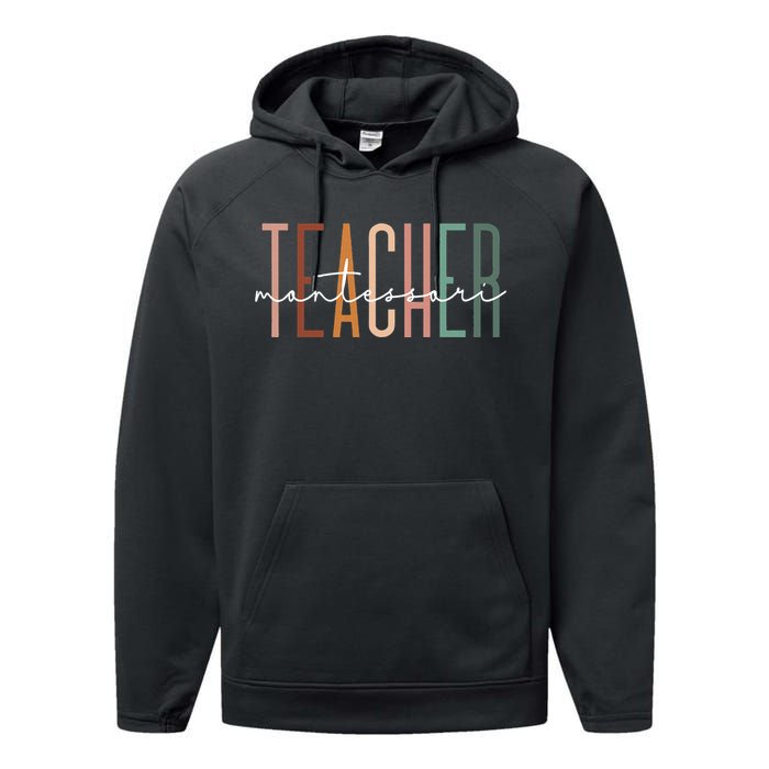 Montessori Teacher Squad School Worker Appreciation Performance Fleece Hoodie