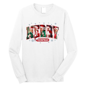 Merry Trumpmas Santa Trump Christmas Pajamas Funny Long Sleeve Shirt