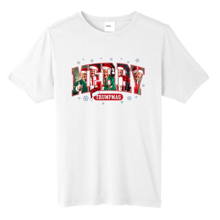 Merry Trumpmas Santa Trump Christmas Pajamas Funny Tall Fusion ChromaSoft Performance T-Shirt