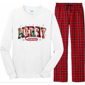 Merry Trumpmas Santa Trump Christmas Pajamas Funny Long Sleeve Pajama Set