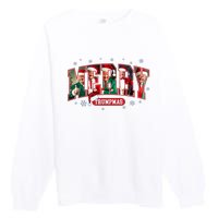 Merry Trumpmas Santa Trump Christmas Pajamas Funny Premium Crewneck Sweatshirt