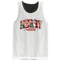 Merry Trumpmas Santa Trump Christmas Pajamas Funny Mesh Reversible Basketball Jersey Tank