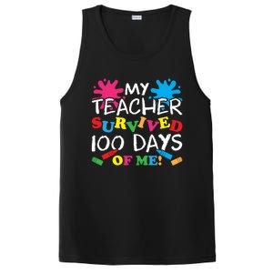 My Teacher Survived 100 Days Of Me Happy 100th Day School Gift PosiCharge Competitor Tank