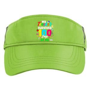 My Teacher Survived 100 Days Of Me School Gift Adult Drive Performance Visor