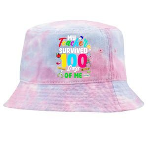 My Teacher Survived 100 Days Of Me School Gift Tie-Dyed Bucket Hat