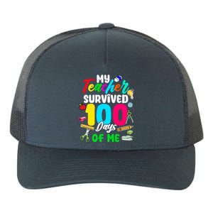 My Teacher Survived 100 Days Of Me School Gift Yupoong Adult 5-Panel Trucker Hat