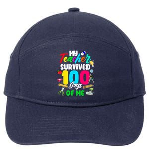 My Teacher Survived 100 Days Of Me School Gift 7-Panel Snapback Hat