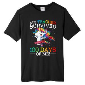 My Teacher Survived 100 Days Of Me Unicorn Gift Tall Fusion ChromaSoft Performance T-Shirt