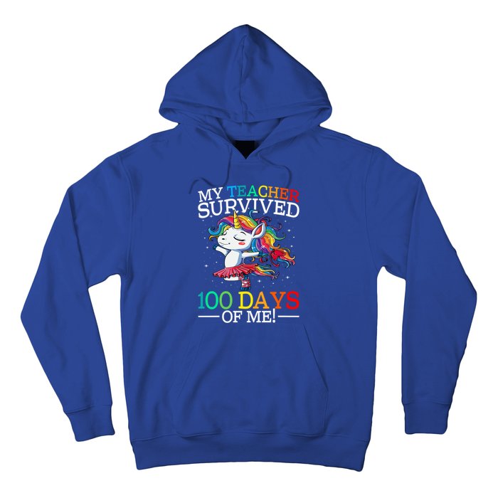 My Teacher Survived 100 Days Of Me Unicorn Gift Hoodie