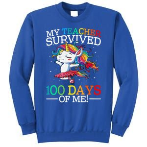 My Teacher Survived 100 Days Of Me Unicorn Gift Sweatshirt