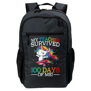 My Teacher Survived 100 Days Of Me Unicorn Gift Daily Commute Backpack